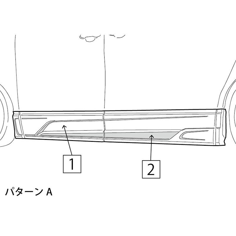 ROWEN エアロ JAPAN PREMIUM サイドパネル ABS製 塗り分け塗装済 トヨタ ヴェルファイア ハイブリッド RR ZR 4WD AYH30W用 1T018J00##｜yatoh｜02