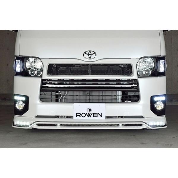 ROWEN エアロ PREMIUM Edition フロントスポイラー with LED ABS製 塗装済 トヨタ ハイエース 標準ボディ 2WD 4型前期 TRH200V用 1T019A00#｜yatoh