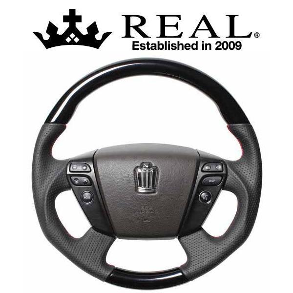 レアル ステアリング オリジナルシリーズ アルファード 20系用 カラー：ピアノブラック (H20-PBW-RD) レアル ステアリング オリジナルシリーズ(ロイヤルブラックウッド