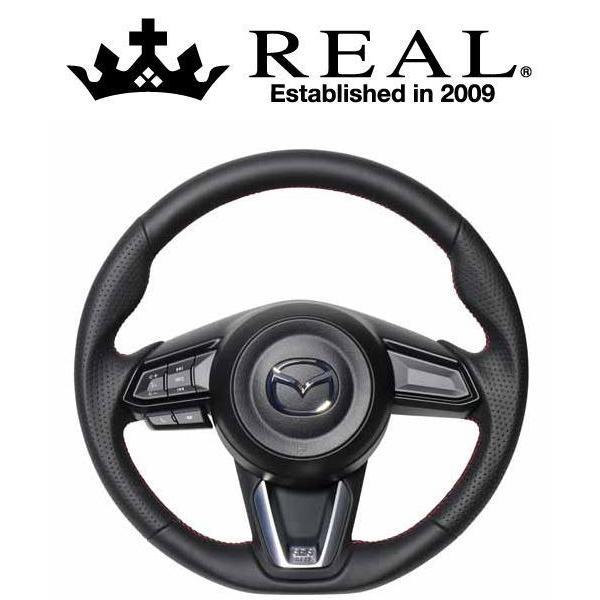 レアル ステアリング オリジナルシリーズ CX-3 後期 DK系用 カラー：オールレザー (MZD-LPB-RD)