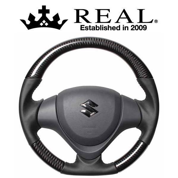 レアル ステアリング オリジナルシリーズ スペーシアカスタム MK32S/MK42S用 カラー：ブラックカーボン (MR31-BKC-BK)