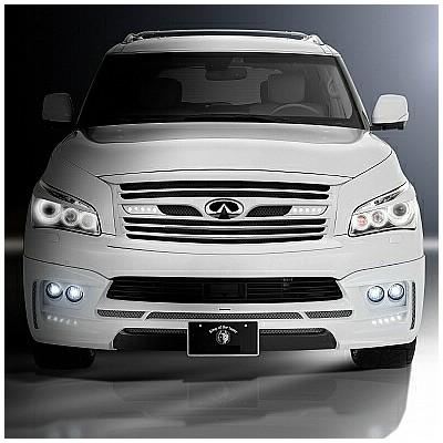 ROWEN SV PREMIUM Edition フロントハーフスポイラー LEDスポットあり ABS製 素地 インフィニティ QX56 VK56VDエンジン用 1R001A00