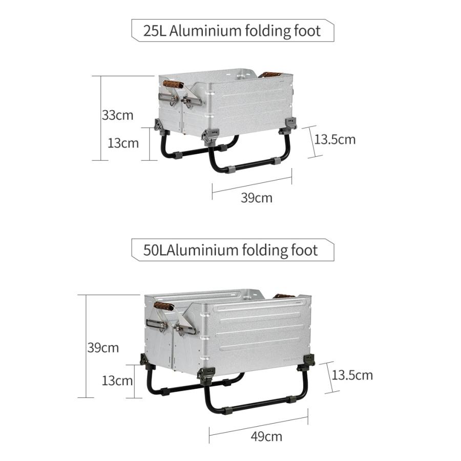Thous風 shelcon脚 デザイン 雪のピークアルミマグネシウム収納ボックス ピクニック 自己ドライブ 釣り 屋外 キャンプ 50L｜yatora｜08