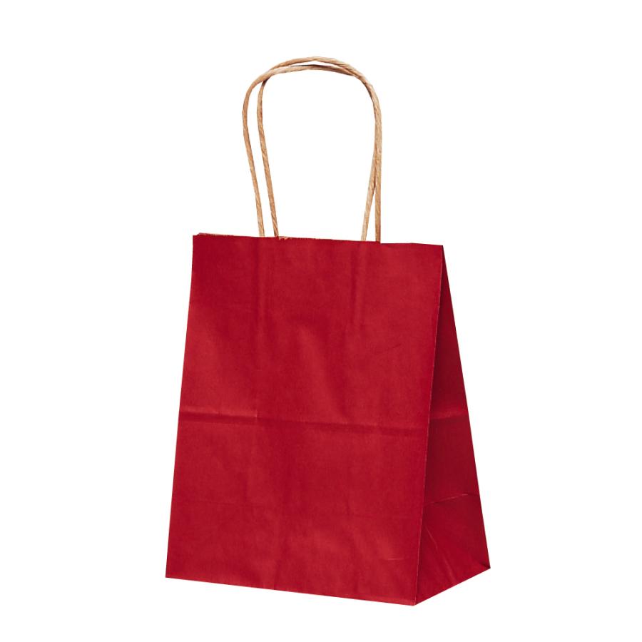 紙袋 手提げ ミニサイズ 【T-2 カラー（赤）レッド】25枚入 業務用 小さめ 200×120×250 プレゼント・ラッピングに！ | 
