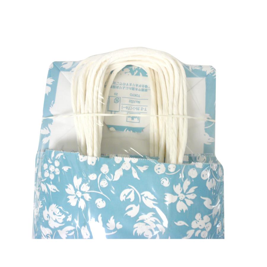 紙袋 手提げ ミニサイズ【T-2 カレン（ブルー）】使いやすい25枚入り 業務用 小さめ 200×120×250 カラフルなプリント ラッピングやギフトに！ |  | 03