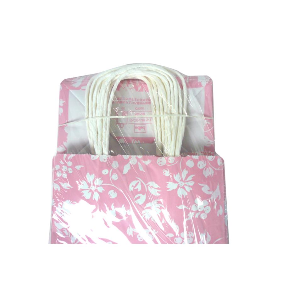 紙袋 手提げ ミニサイズ【T-2 カレン（ピンク）】使いやすい25枚入り 業務用 小さめ 200×120×250 カラフルなプリント ラッピングやギフトに！ |  | 03