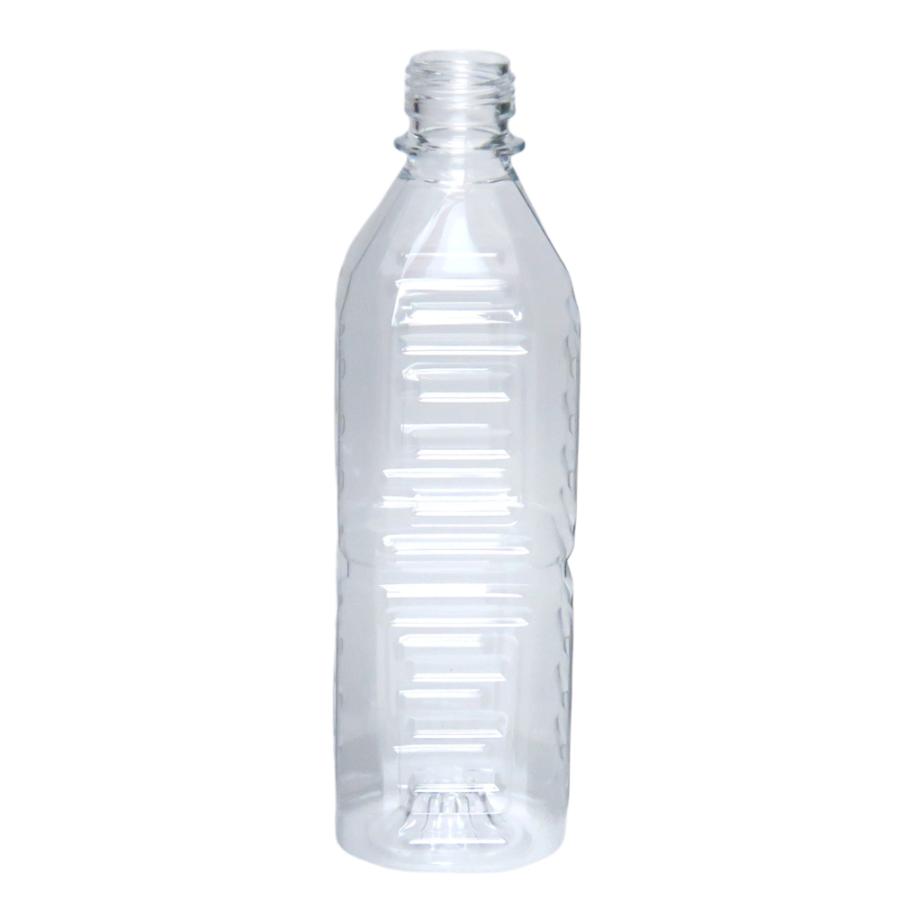 空 ペットボトル容器 500ml 角型 100本入 ふた付セット : 包装