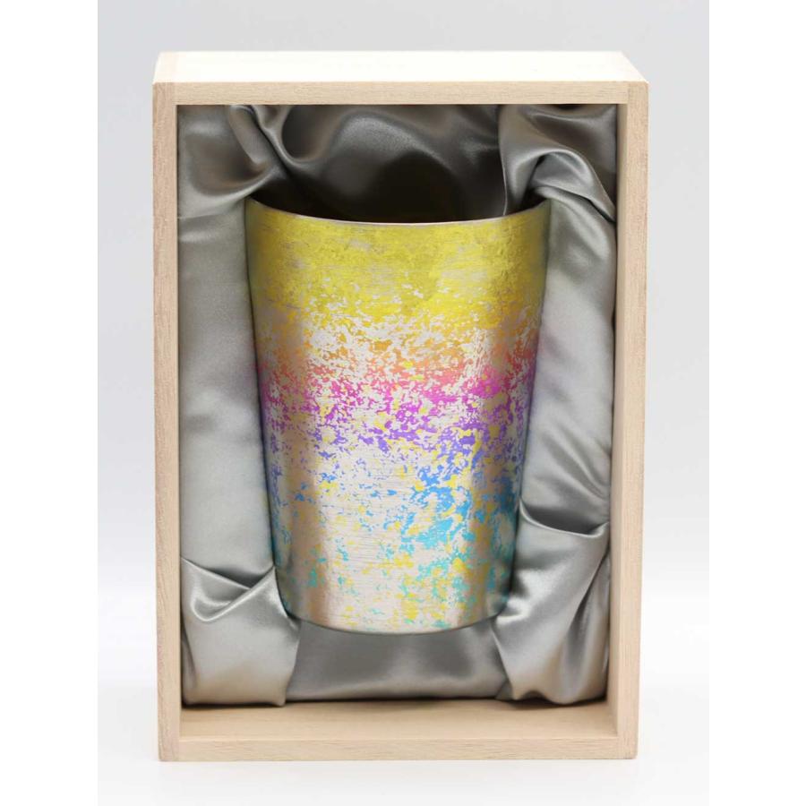 ✳️極上別格品‼️✨抜群の存在感‼️✨レインボーキラキラ✨超美麗 高透明度 クラスター HORIE（ホリエ） チタン製二重タンブラー taiko ビアロック レインボー