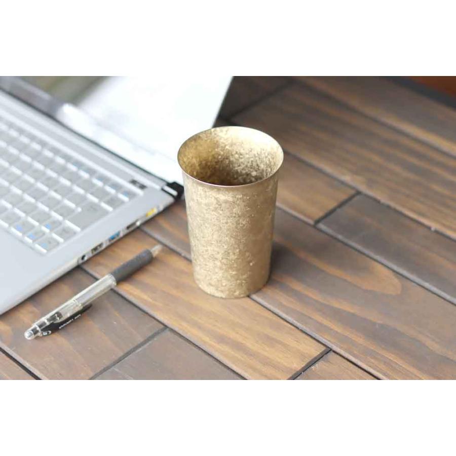 窯創り HORIE ホリエ チタン製二重タンブラー 広口 小 ゴールド ペアT