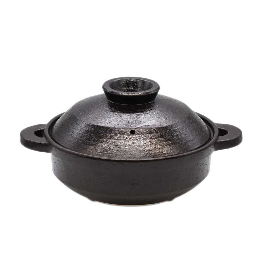 長谷園 【正規取扱店】長谷園 IH対応 ヘルシー蒸し鍋 黒釉 小 ANC-21