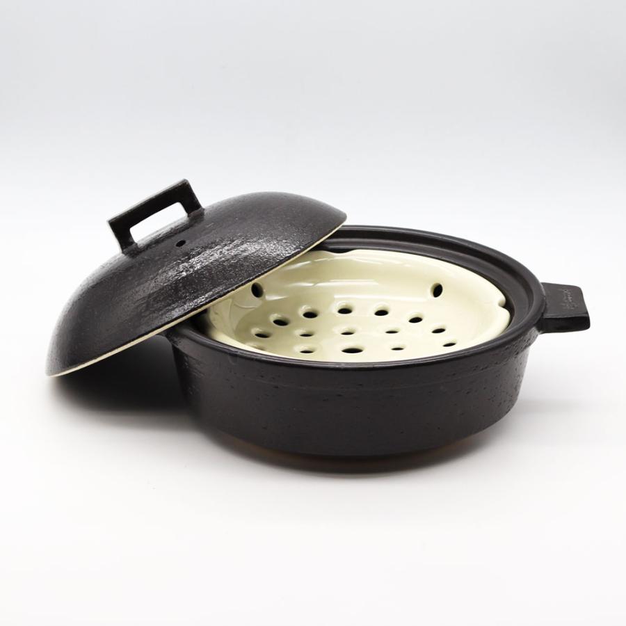 新品・未使用品】長谷園 ビストロ蒸し鍋 黒 【公式通販】