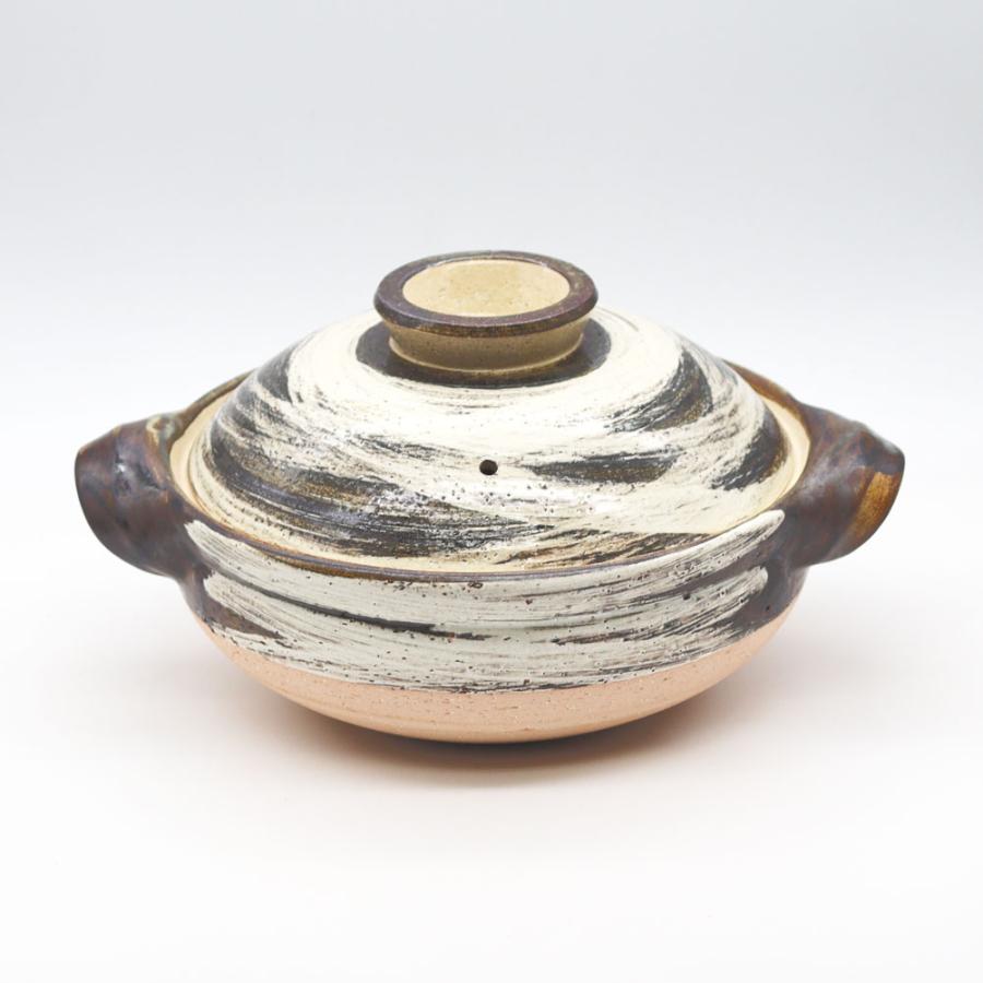 長谷園 【正規取扱店】長谷園 伊賀土鍋 刷毛目 中 ANH-02直火 日本製