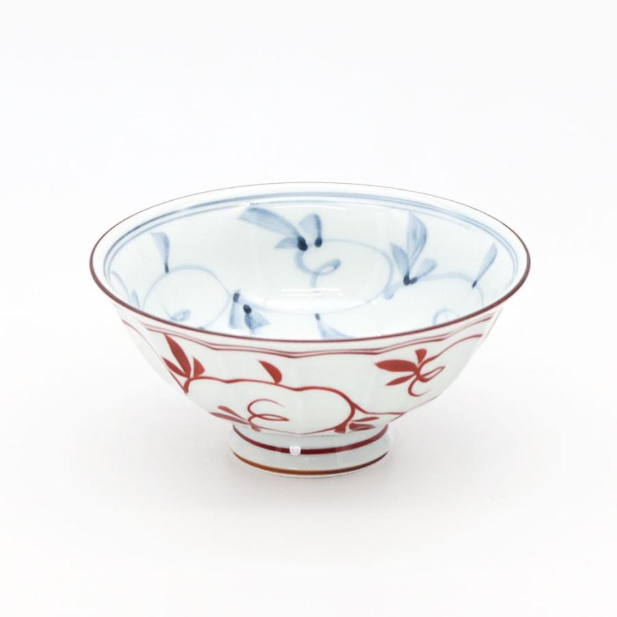波佐見焼 一誠陶器 時代山水 飯碗 小 朱 20038 茶碗 飯茶碗 rice bowl