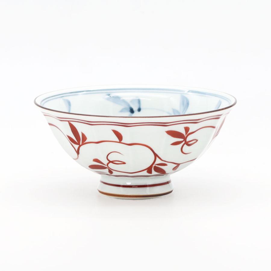 波佐見焼 一誠陶器 時代山水 飯碗 小 朱 20038 茶碗 飯茶碗 rice bowl