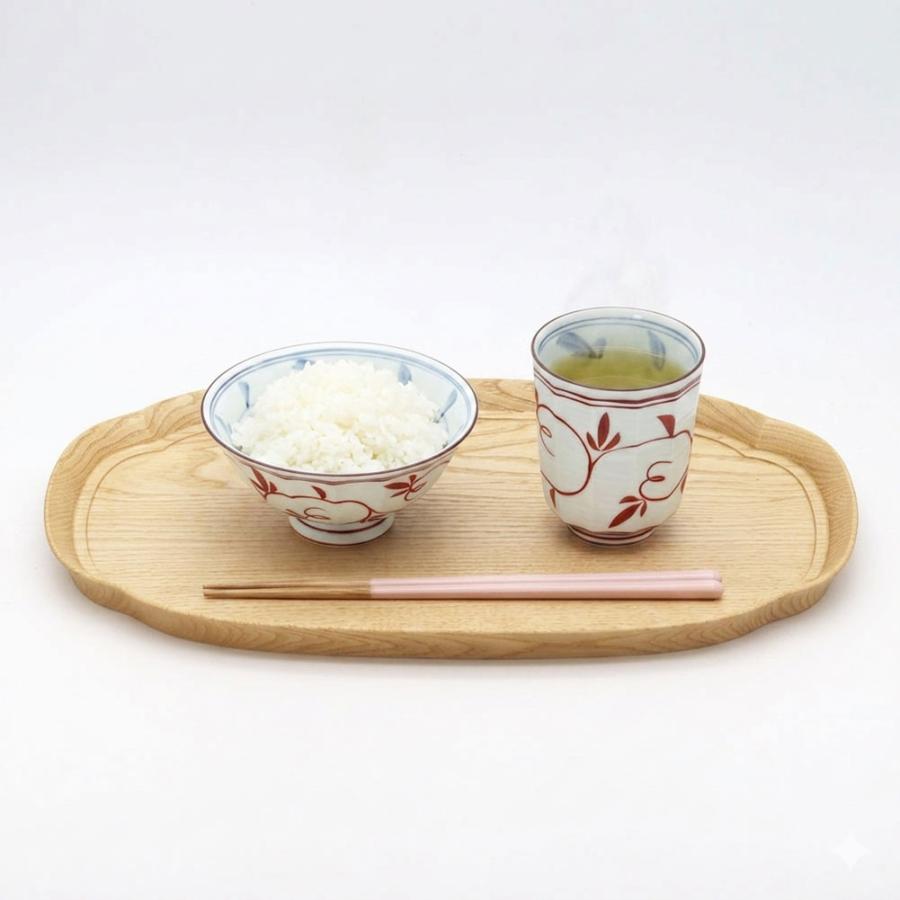 波佐見焼 一誠陶器 時代山水 飯碗 小 朱 20038 茶碗 飯茶碗 rice bowl