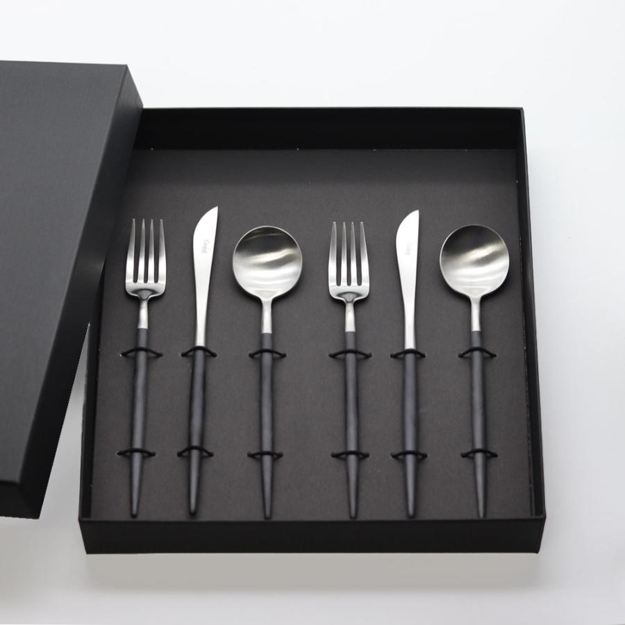 正規品　クチポール　ゴア　デザートセット　ブラック　シルバー　6点 Cutipol（クチポール） 【正規取扱店】クチポール Cutipol GOA ゴア