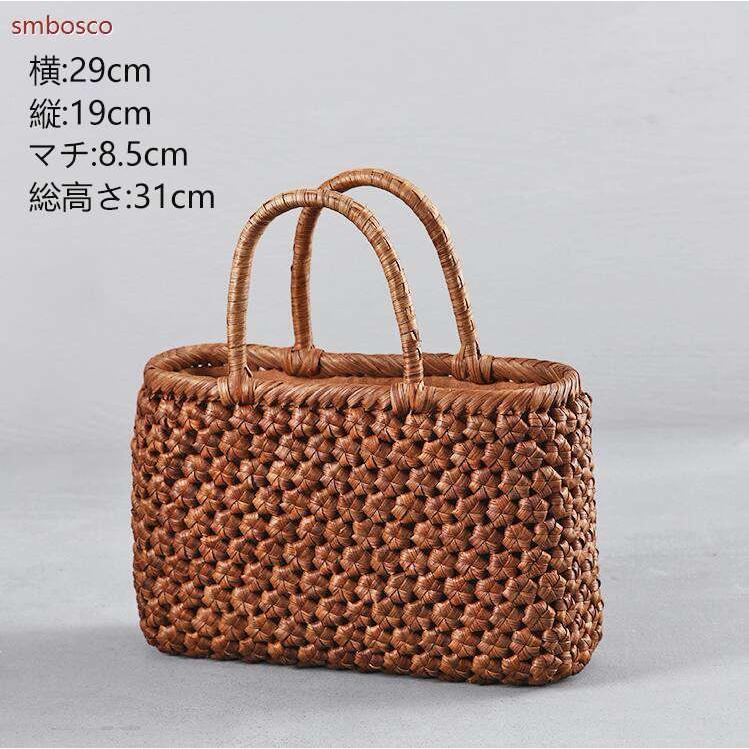 高級品 山葡萄かごバッグ 花編み 山ぶどう籠 巾着 丈夫 お洒落 やまぶどう籠 手編み 大容量 かごバッグ 送料無料の画像