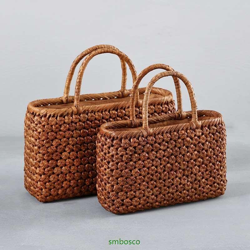高級品 山葡萄かごバッグ 花編み 山ぶどう籠 巾着 丈夫 お洒落 やまぶどう籠 手編み 大容量 かごバッグ 送料無料の画像