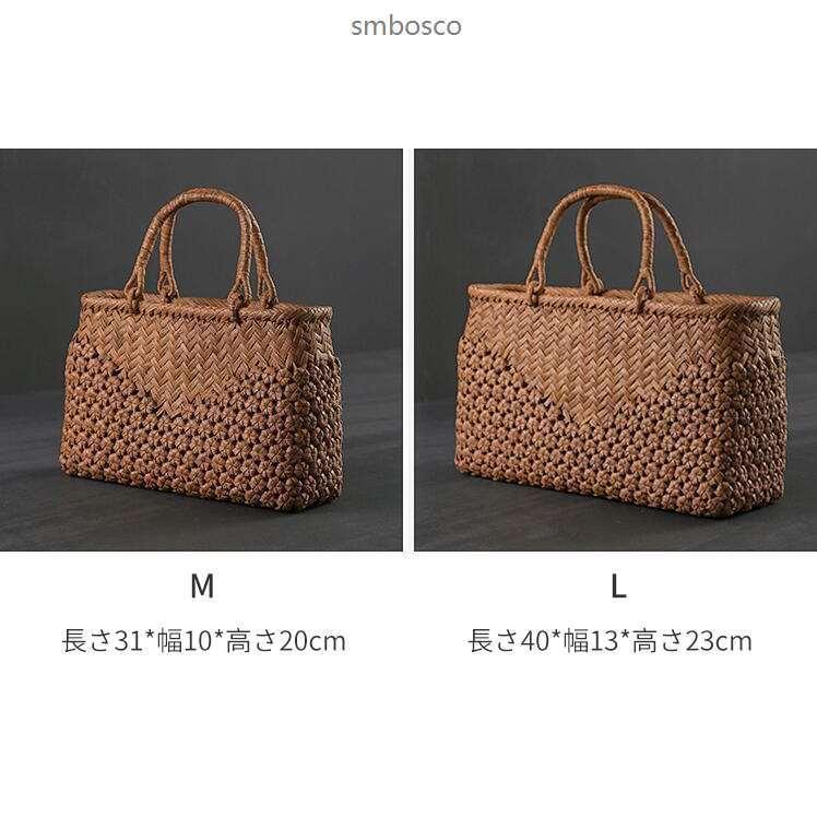 職人手作り 六角花編み 山葡萄かごバッグ 内布付き 山ぶどう 籠バッグ レディース フォーマル 山ぶどうバッグ トートバッグ おしゃれ かごの画像