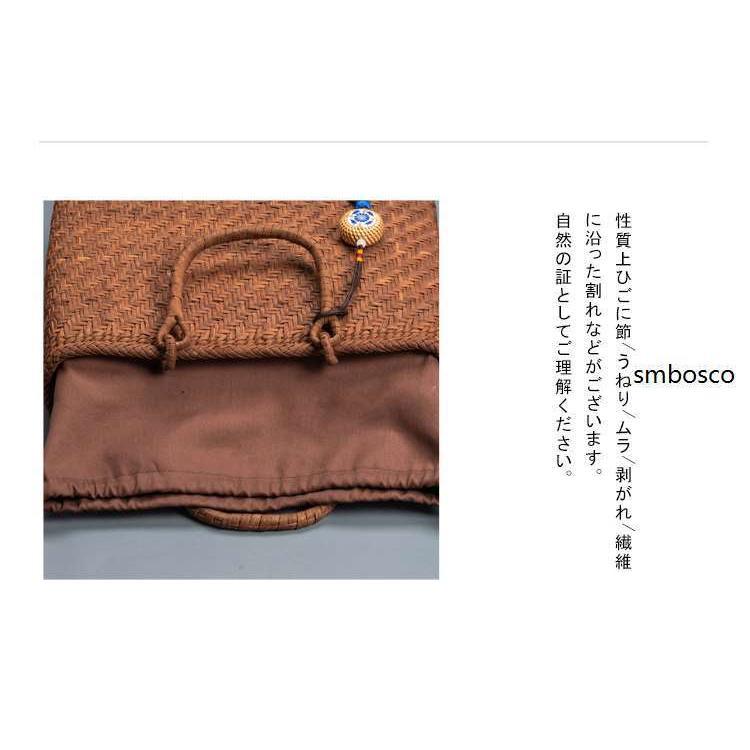 高級品 山葡萄かごバッグ 職人手作り 山ぶどう籠 巾着 丈夫 お洒落 レトロ やまぶどう籠 手編み 網代編み 大容量 かごバッグ 送料無料_10