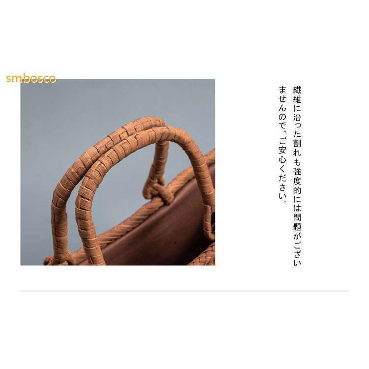 高級品 山葡萄かごバッグ 職人手作り 山ぶどう籠 巾着 丈夫 お洒落 レトロ やまぶどう籠 手編み 網代編み 大容量 かごバッグ 送料無料_8