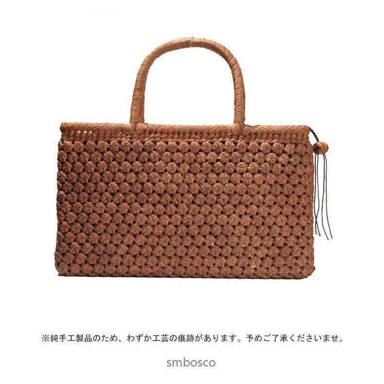 山葡萄 かごバッグ 高級 六角花編み 内布付き 山ぶどう 職人手作り ファスナー開閉 籠バッグ レディース フォーマル おしゃれ かご トートバッグの画像