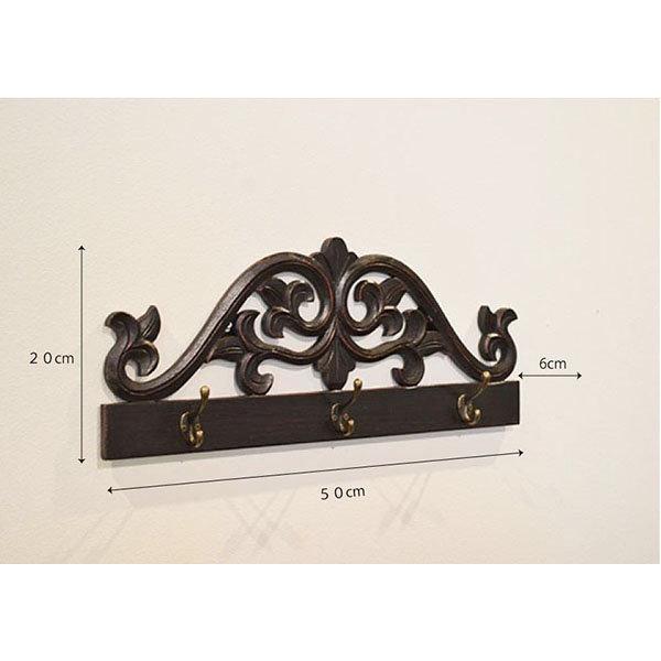 アジアン家具 木製 バリ ♪バリ島のレリーフ彫刻ハンガーラックA（50cm