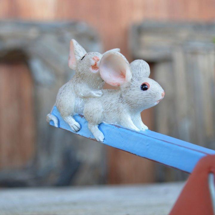 アジアン バリ 雑貨 ♪シーソーで遊ぶネコとねずみ♪ インテリア