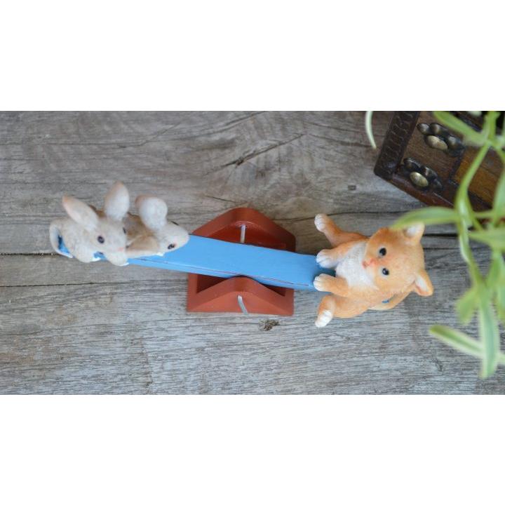 アジアン バリ 雑貨 ♪シーソーで遊ぶネコとねずみ♪ インテリア