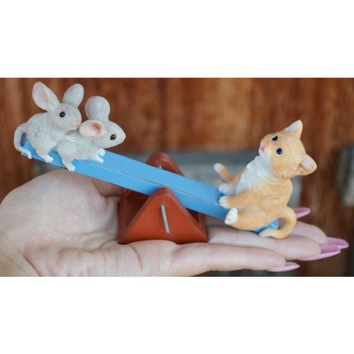 アジアン バリ 雑貨 ♪シーソーで遊ぶネコとねずみ♪ インテリア