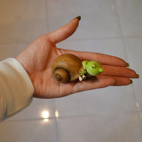 あすつく】アジアン バリ 雑貨 ♪仲良しなカタツムリとカエルくん