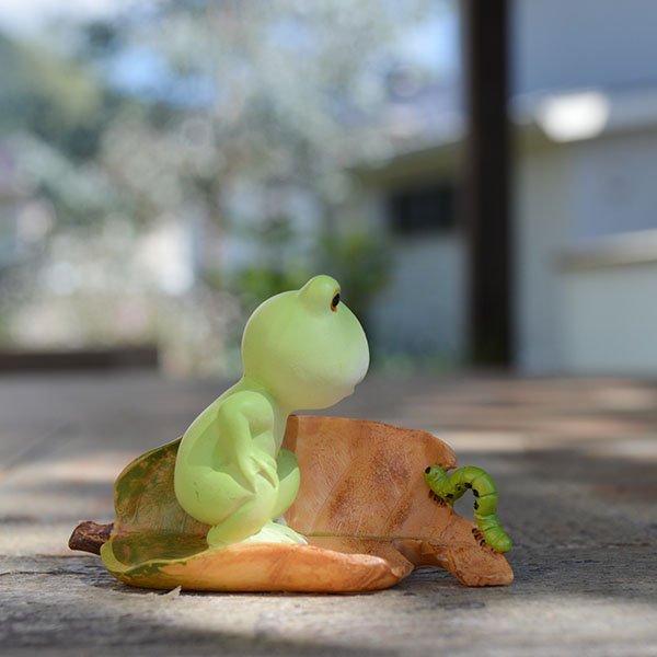 アジアン バリ 雑貨 ♪木の葉に乗るカエルとイモムシ