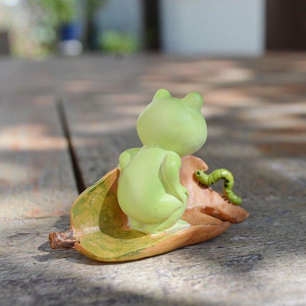 アジアン バリ 雑貨 ♪木の葉に乗るカエルとイモムシ♪ インテリア