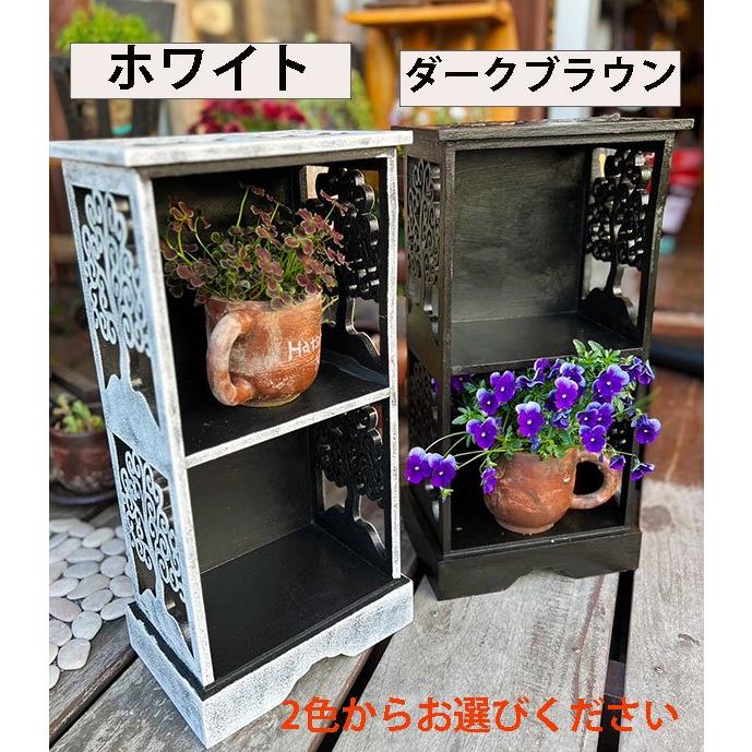 エスニック 木製 棚 インテリア 商品の説明中の小物はつきませ…