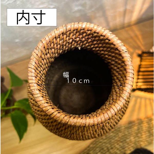 丸型藤製バスケットかご籠カゴ観葉植物インテリアアジアンエスニック