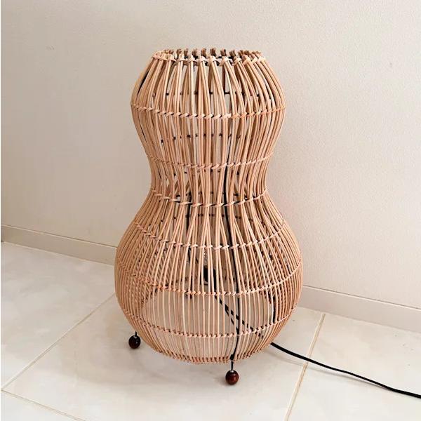 フロアライト 間接照明 ♪ラタンピーナッツ型ランプ♪ スタンド