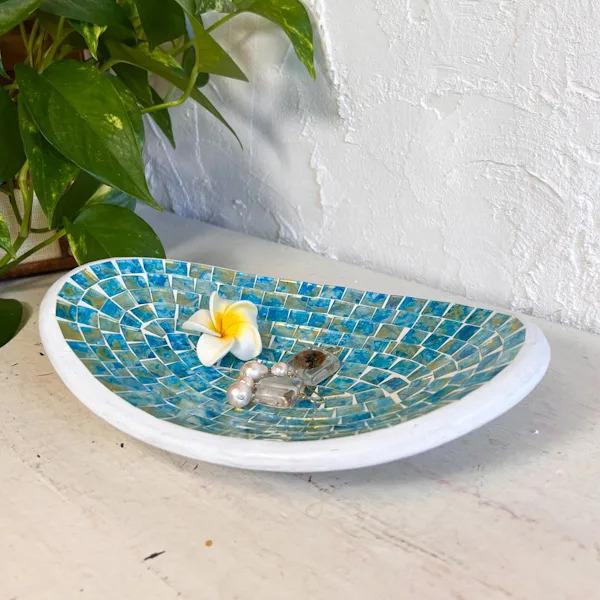 インテリアトレイ 小物入れ 鍵置き ♪モザイクガラストレイ