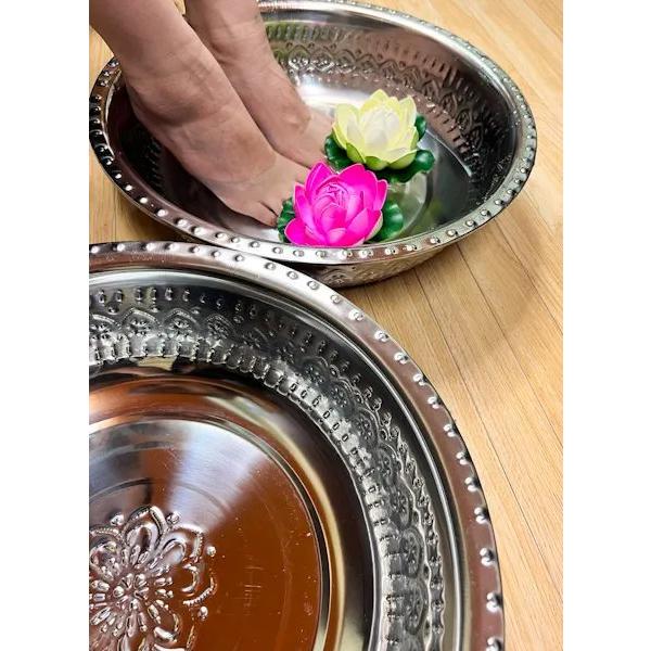 バリ島のアルミ製フットバスボウル（37cm）♪ 足湯バケツ