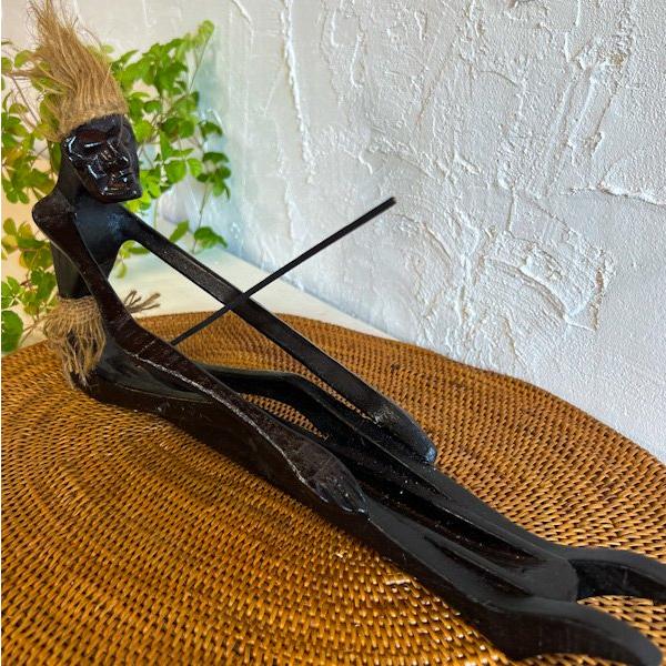 アジアン バリ 雑貨 ♪復活！原人 のびの〜びお香立て♪ インテリア