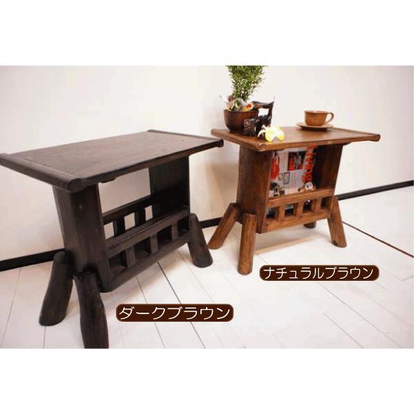 サイドテーブル ディスプレイラック 収納テーブル ♪ナチュラル マガジンラック テーブル♪ アジアン家具 リビング |  | 04