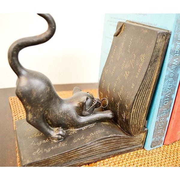 ブロンズ製動物彫刻アンティーク雑貨 ブックスタンドブックエンド