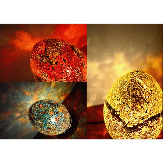 バイオリン型スタンド オレンジブラウンモザイクガラスレトロなおしゃれな置物 バイオリン型スタンド オレンジブラウンモザイクガラスレトロな