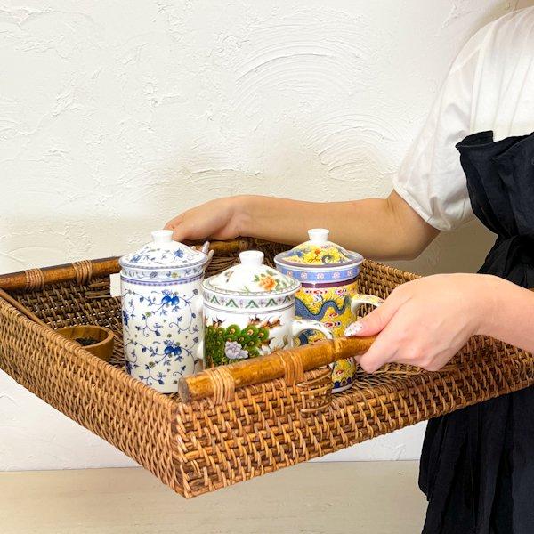 台湾製蓋付き円形カゴ3個セット