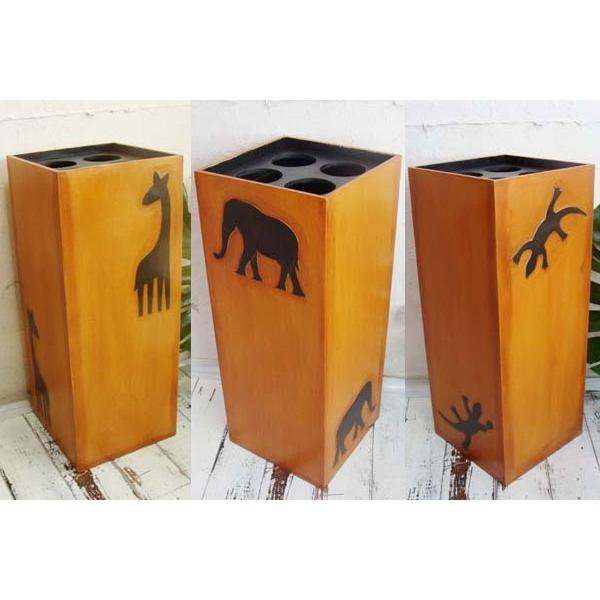 傘立て ゴミ箱 ダストボックス スタンド 2点 木製 アジアン バリ