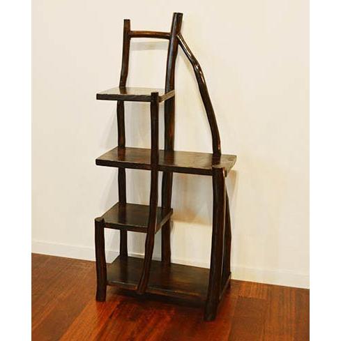 収納ラック 棚 おしゃれ 木製 花台 飾り棚 ♪チークの根のナチュラル