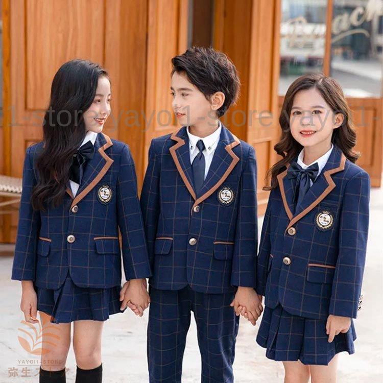 キッズ スーツ 5点セット チェック柄 女の子 男の子 入学式 子供服