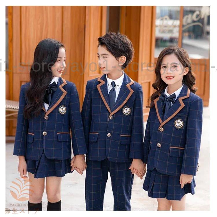 キッズ スーツ 5点セット チェック柄 女の子 男の子 入学式 子供服