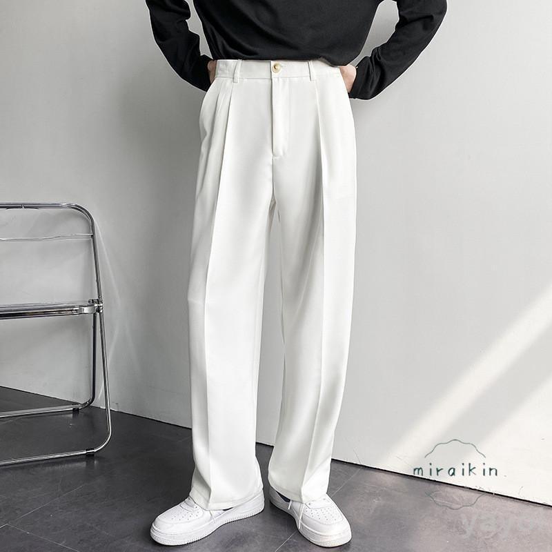 ワイドパンツ メンズ スラックス ビジネス ボトムス パンツ 春物