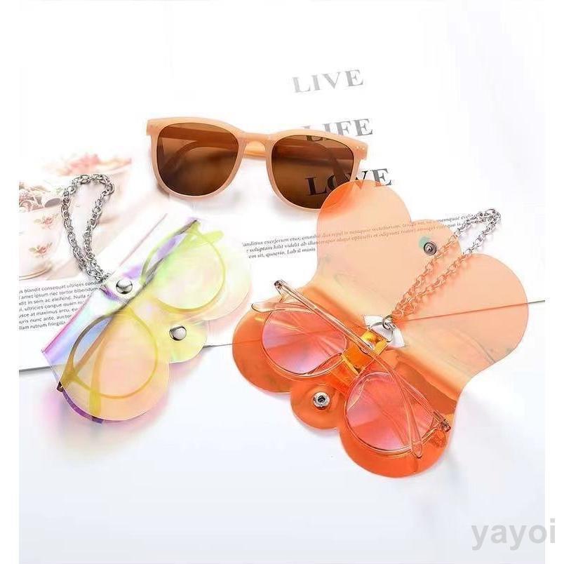 透明メガネケース チェーン付き plusnao（プラスナオ） メガネホルダー メガネケース 眼鏡ケース