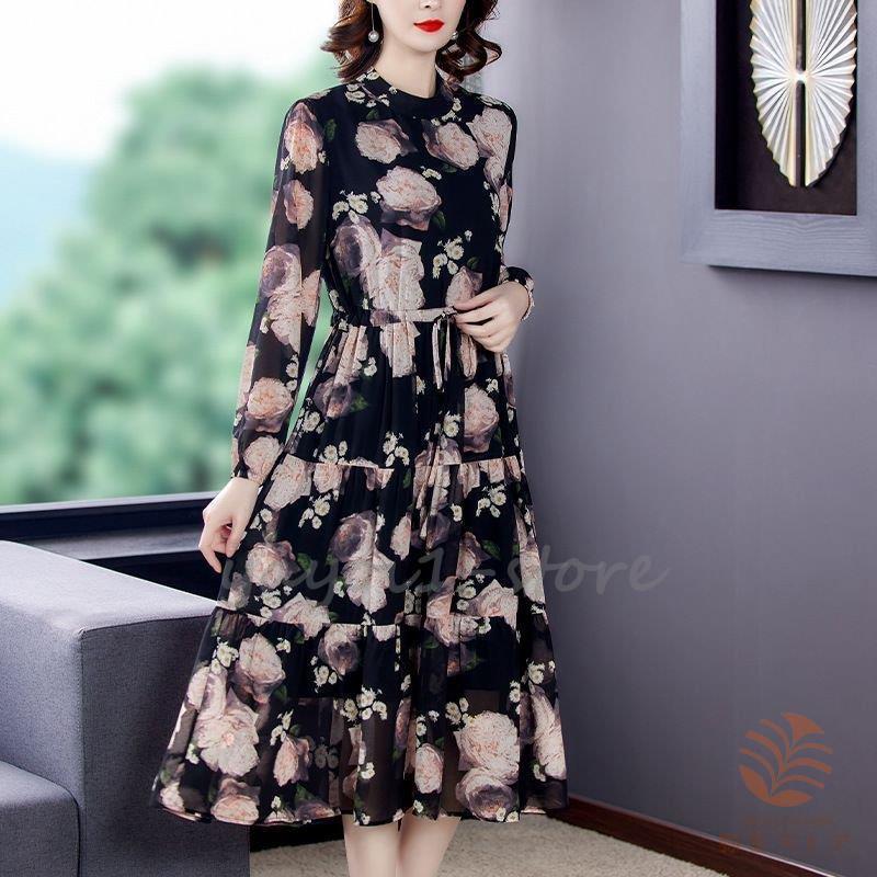 驚きの安さ ワンピース ラウンドネック ティアードスカート 花柄 ウエストリボン クラシカル 柔らか きれいめ かわいい ストリート 派手 優雅 ラグジュアリー ブランドショッパー付き Paulinadumanaite Com